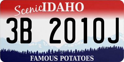 ID license plate 3B2010J