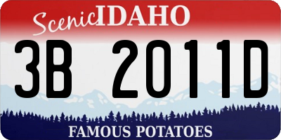 ID license plate 3B2011D