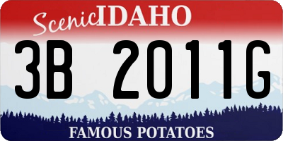 ID license plate 3B2011G