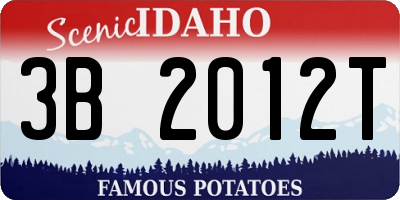 ID license plate 3B2012T