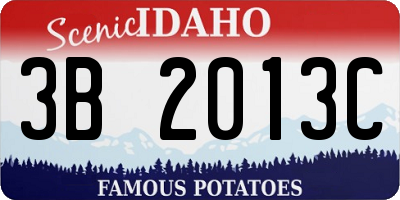ID license plate 3B2013C