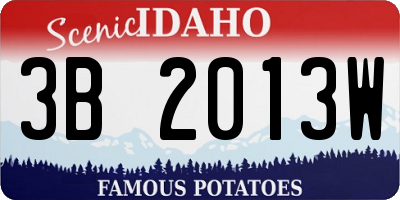 ID license plate 3B2013W