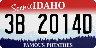 ID license plate 3B2014D