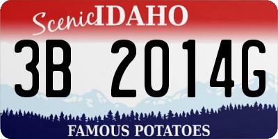 ID license plate 3B2014G