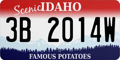 ID license plate 3B2014W