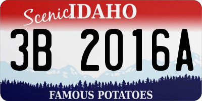 ID license plate 3B2016A