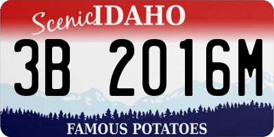 ID license plate 3B2016M