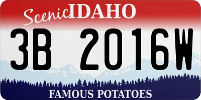ID license plate 3B2016W