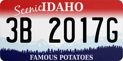 ID license plate 3B2017G