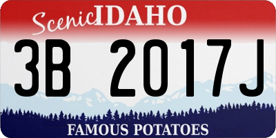ID license plate 3B2017J