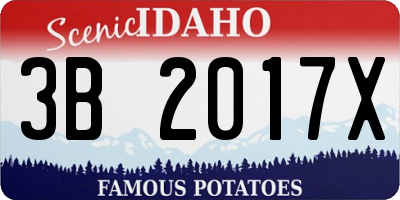 ID license plate 3B2017X
