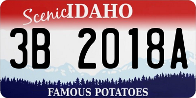 ID license plate 3B2018A