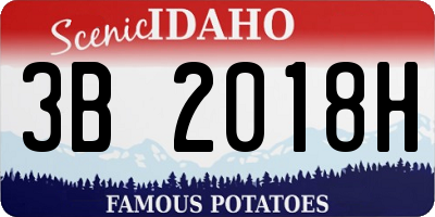 ID license plate 3B2018H