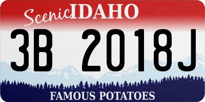 ID license plate 3B2018J
