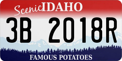 ID license plate 3B2018R