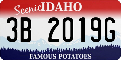 ID license plate 3B2019G