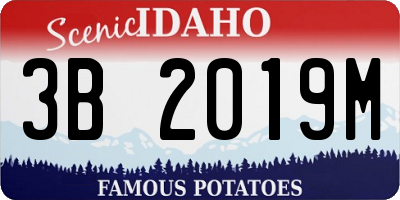 ID license plate 3B2019M