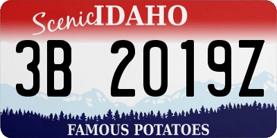 ID license plate 3B2019Z