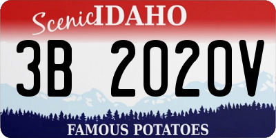 ID license plate 3B2020V