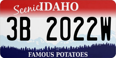 ID license plate 3B2022W