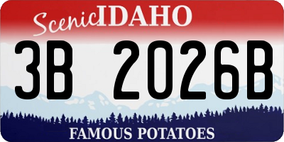ID license plate 3B2026B