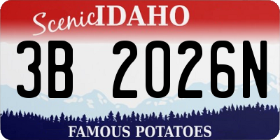 ID license plate 3B2026N