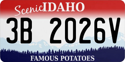 ID license plate 3B2026V