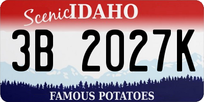 ID license plate 3B2027K