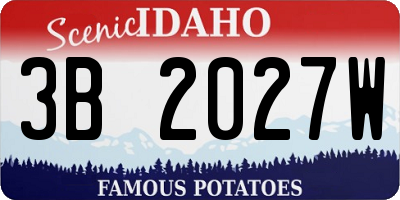 ID license plate 3B2027W