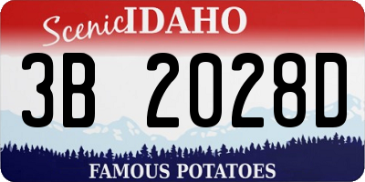 ID license plate 3B2028D
