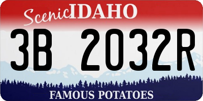 ID license plate 3B2032R
