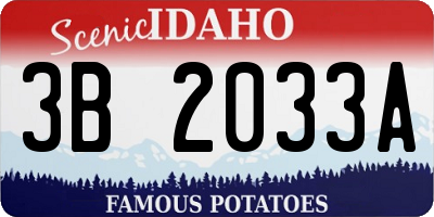 ID license plate 3B2033A