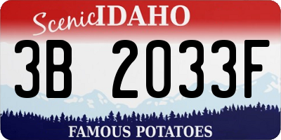 ID license plate 3B2033F