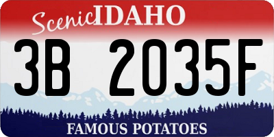 ID license plate 3B2035F