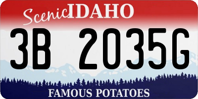 ID license plate 3B2035G