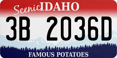 ID license plate 3B2036D