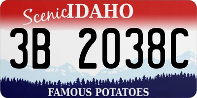 ID license plate 3B2038C