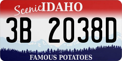 ID license plate 3B2038D