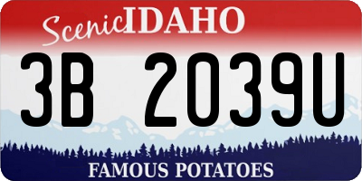 ID license plate 3B2039U