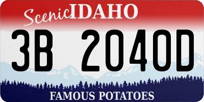 ID license plate 3B2040D