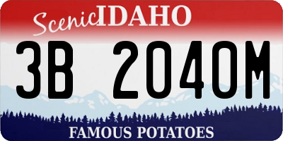 ID license plate 3B2040M