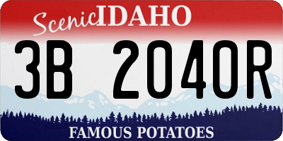 ID license plate 3B2040R