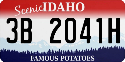 ID license plate 3B2041H