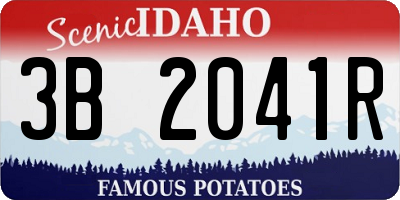 ID license plate 3B2041R