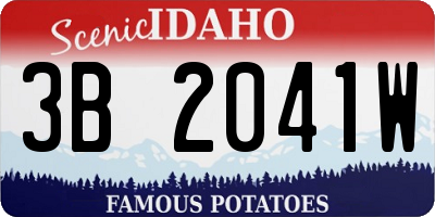 ID license plate 3B2041W