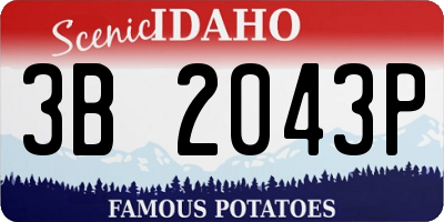 ID license plate 3B2043P