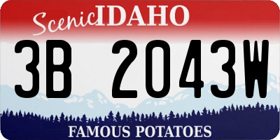 ID license plate 3B2043W