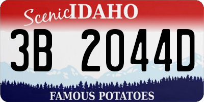 ID license plate 3B2044D