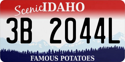 ID license plate 3B2044L