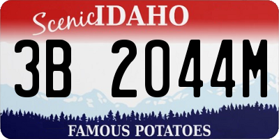 ID license plate 3B2044M